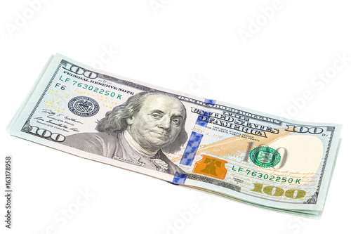 Money dollars usa on a white background