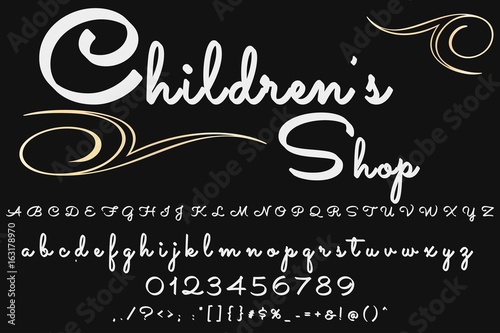 vintage font handcrafted vector