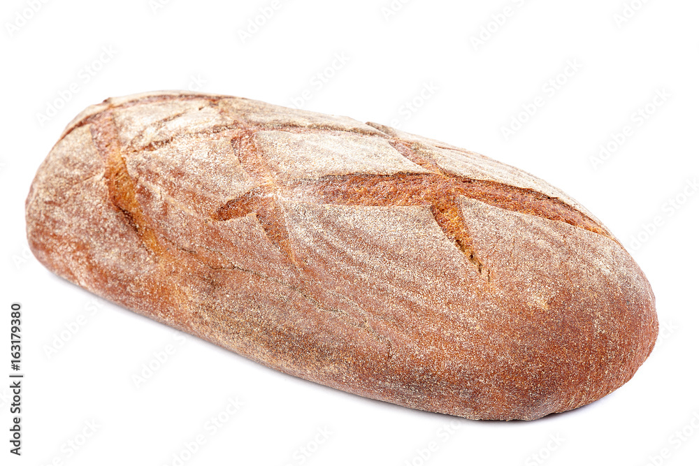 Rye and wheat bread loaf on white background. Rye and wheat bread loaf on white background.