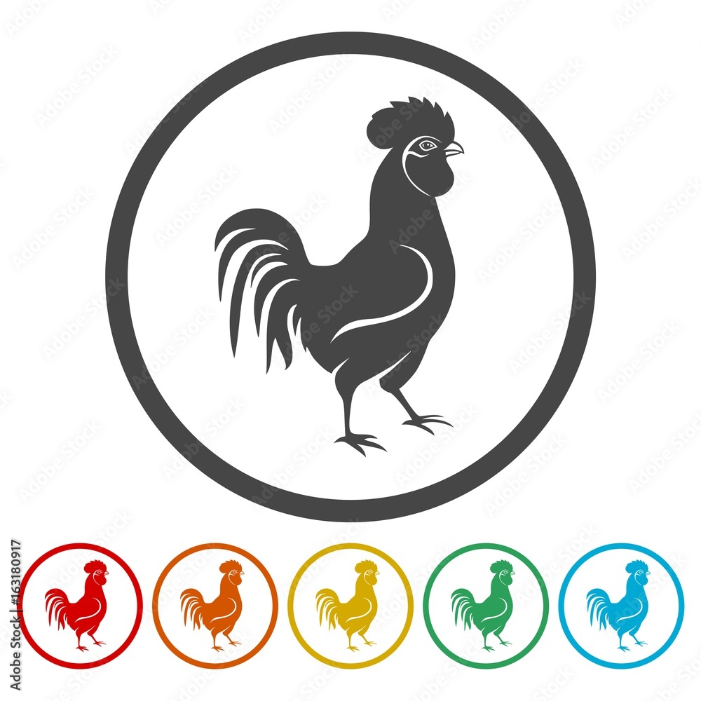 Rooster icons set - vector Illustration Rooster icons set - vector Illustration