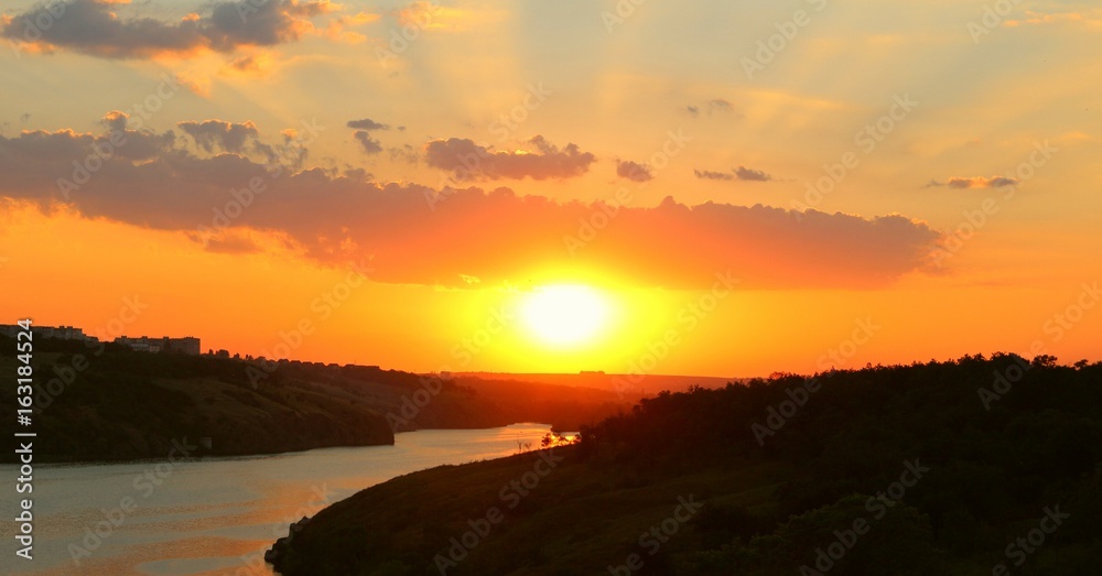 Fototapeta premium Sunset on the river