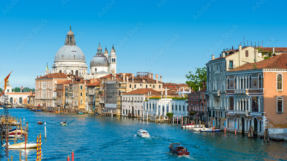 Panorama of Grand Canal in Venice, Italy. Travel concept.