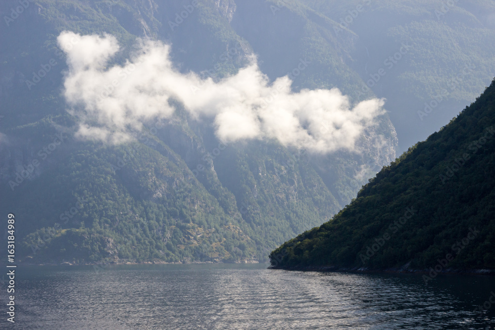 Clouds over Geirangerfjord in Norway
