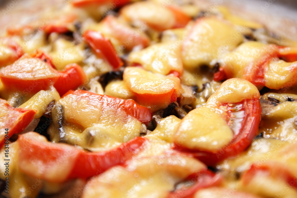Meat dish with cheese and vegetables from the oven Meat dish with cheese and vegetables from the oven