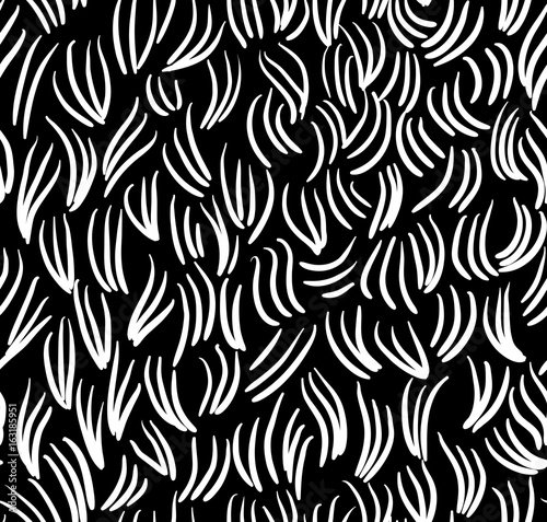 vector seamless white pattern  strokes on a black background