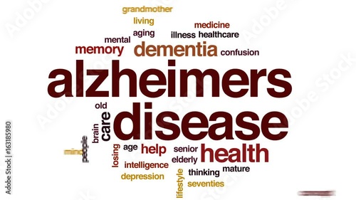 Alzheimer's disease animated word cloud, text design animation.