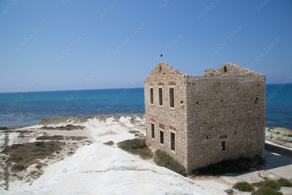 Old mediterranean stone house on the coast