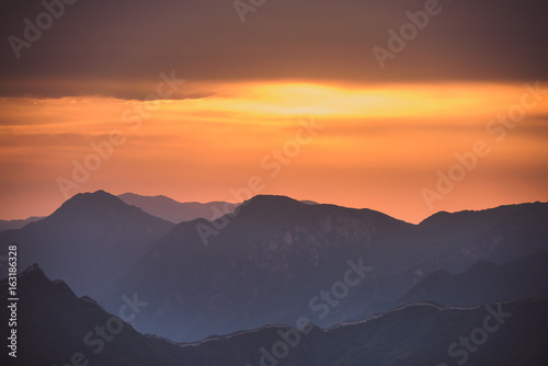 Great Wall of China, sunset time