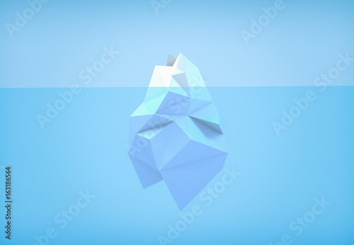 3D illustration - Low poly iceberg