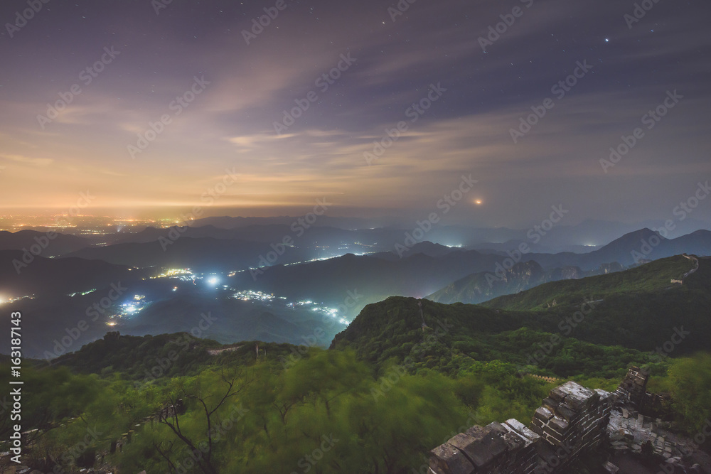 Great Wall of China at night