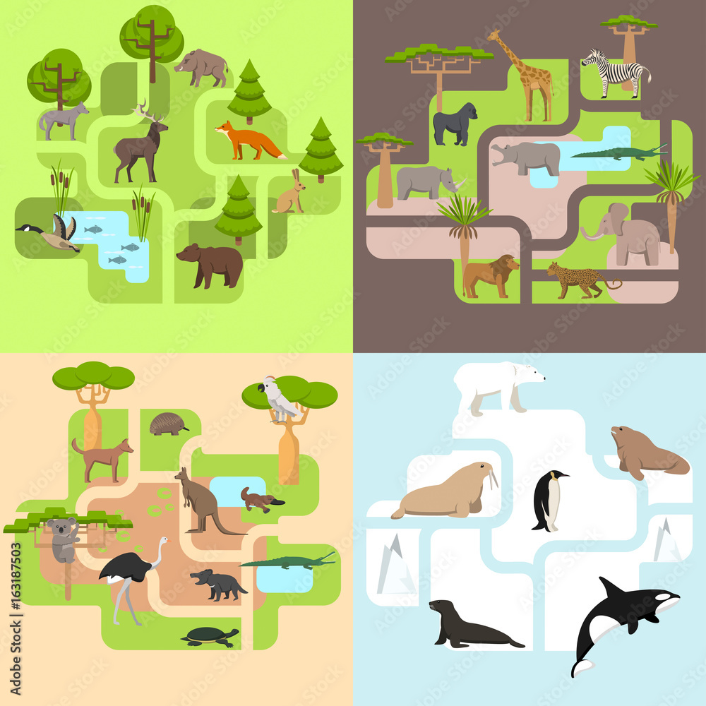 Fototapeta premium Animals of the world, a protected area, a hunting ground, a territory of the zoo