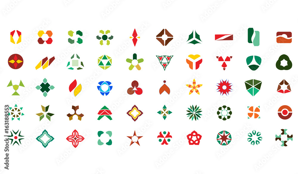 Obraz premium Set Of 50 Creative Abstract Icon Set Collection