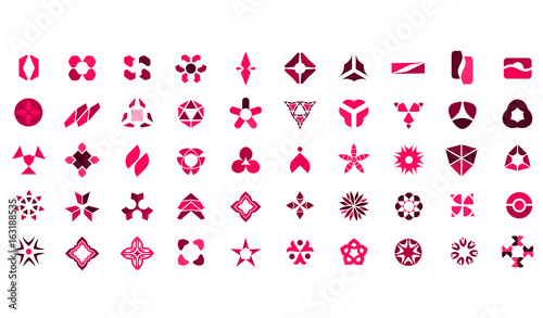 Set Of 50 Creative Abstract Icon Set Collection