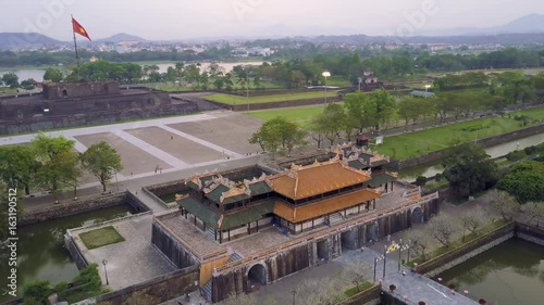 Aerial of Imperial Royal Palace, Hue, Vietnam