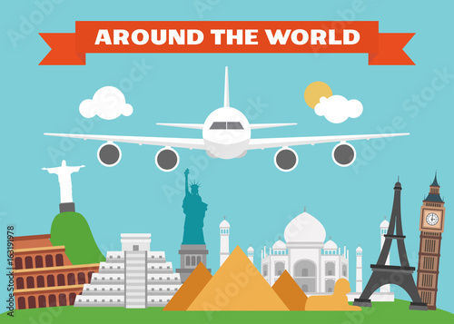 Around the world modern flat design.Vector illustratio