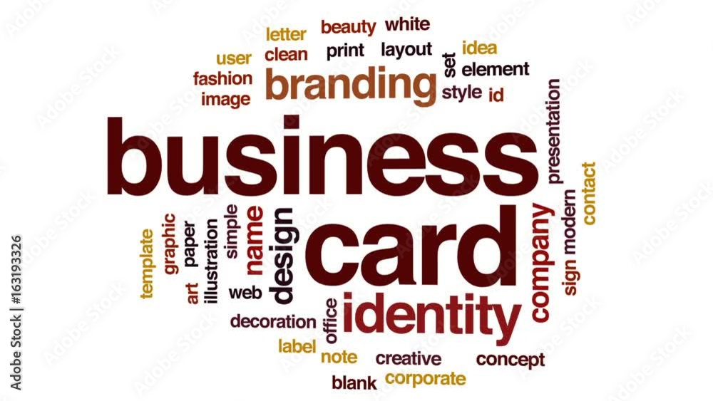 Business card animated word cloud, text design animation. Business card animated word cloud, text design animation.