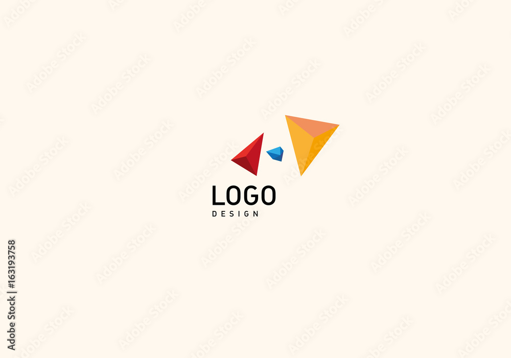 Creative logo multicolored geometric crystals Creative logo multicolored geometric crystals