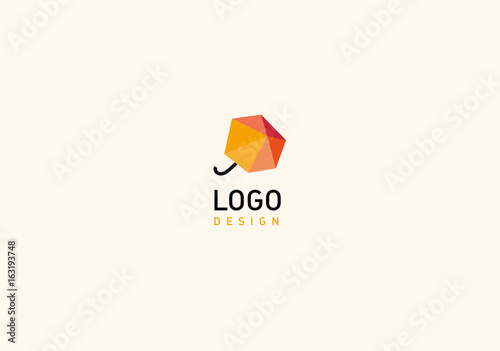 Creative geometric logo abstract umbrella
