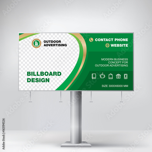 Billboard design, layout for outdoor advertising, vector background