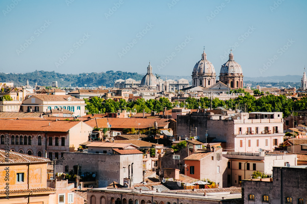 Aerial view to Rome city. Italy, Europe