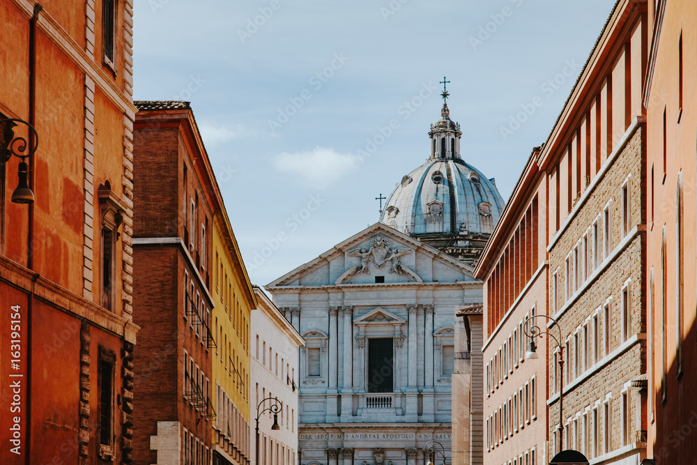 Fototapeta premium Street in Rome at summer daytime. Italy, Europe