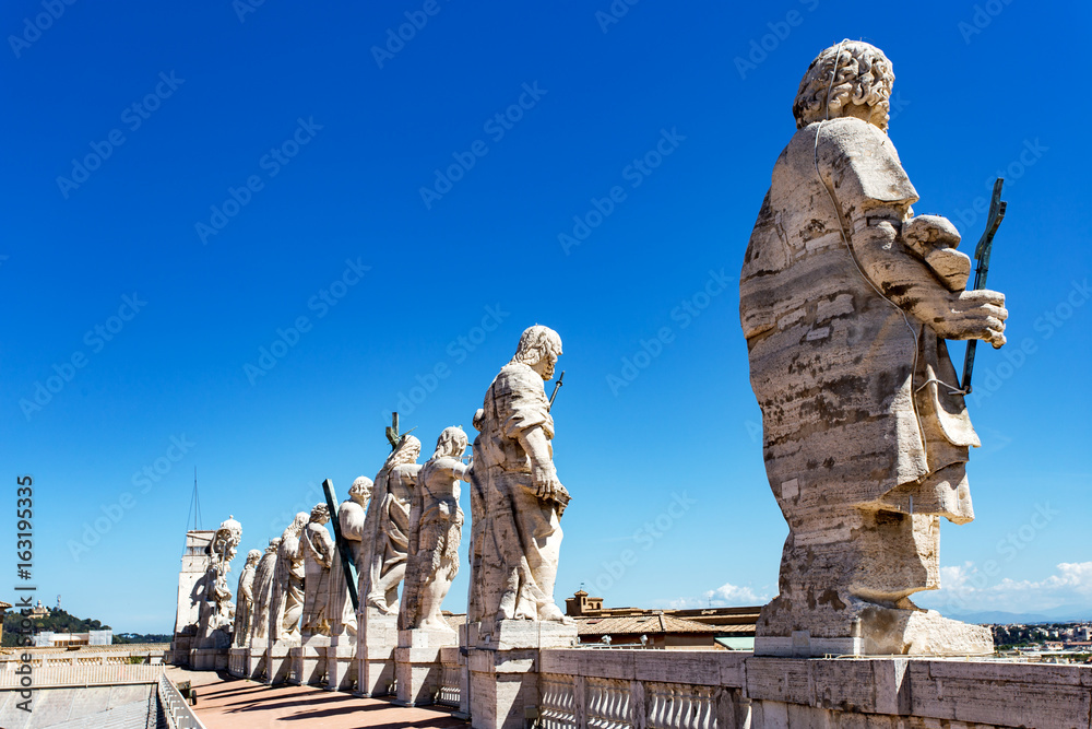 Statues on St. Peter's Basilica. Vatican city