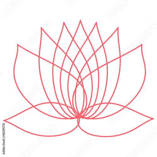 Pink lotus flower. Element of design. You can use as a logo, the emblem of a studio yoga, spa, cosmetic brand, print on clothes.