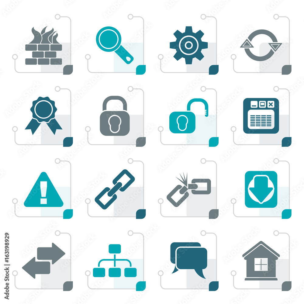 Fototapeta premium Stylized Internet and web site icons - vector icon set