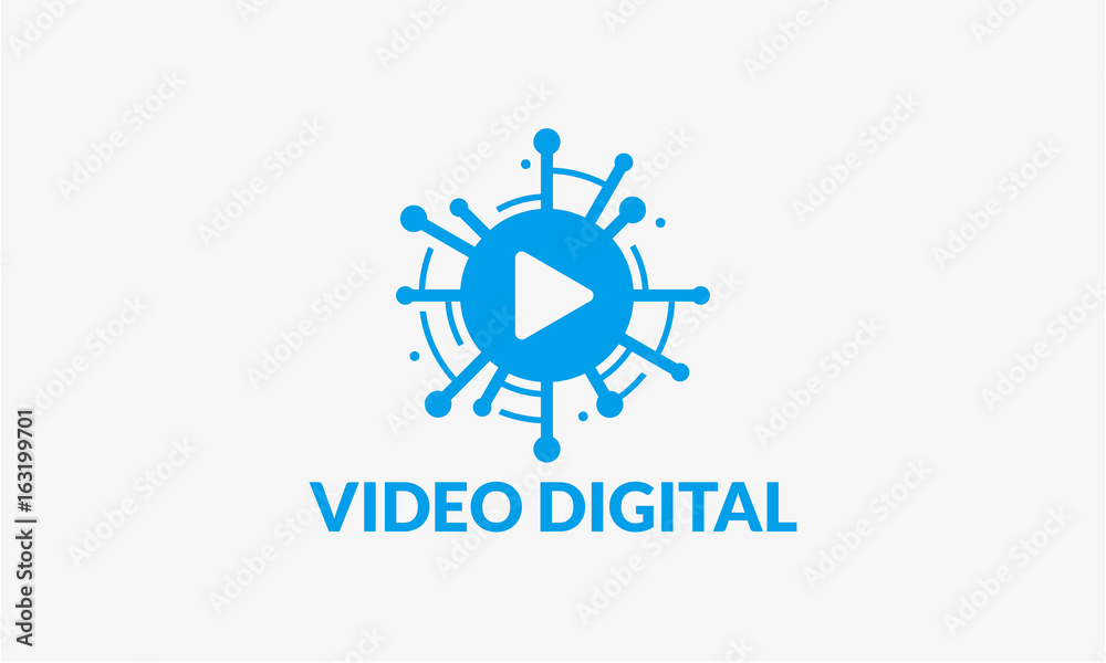 Digital Video Logo template designs, Technology video logo symbol