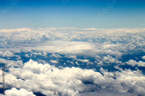 cloudscape taken from above from airplane