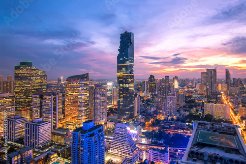 cityscape of Bangkok city at night , landscape Thailand