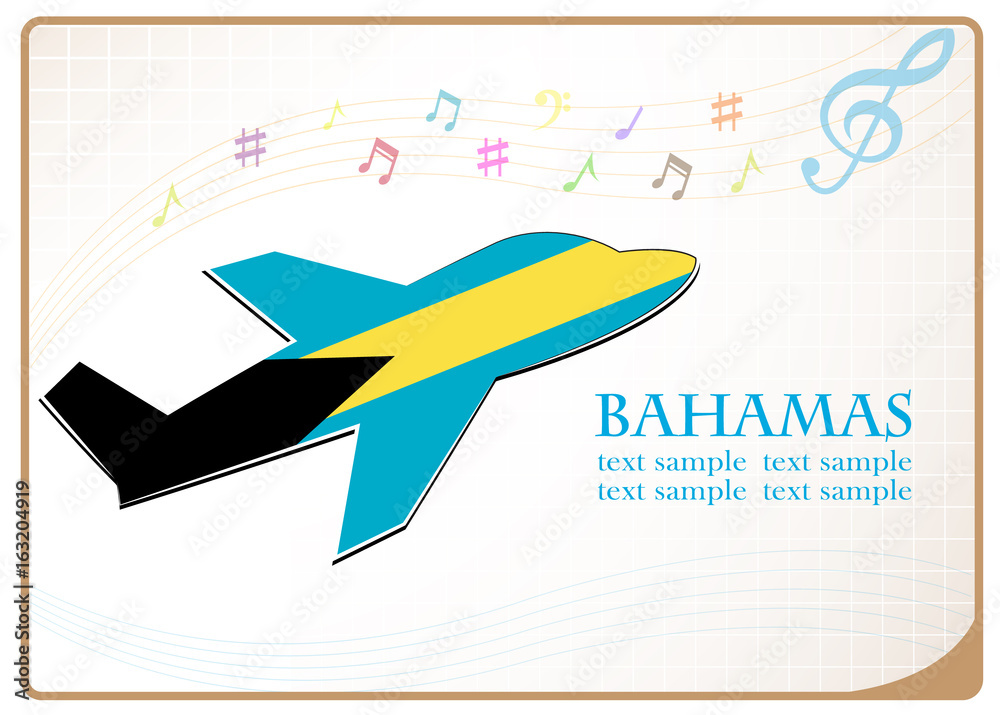 plane icon made from the flag of Bahamas