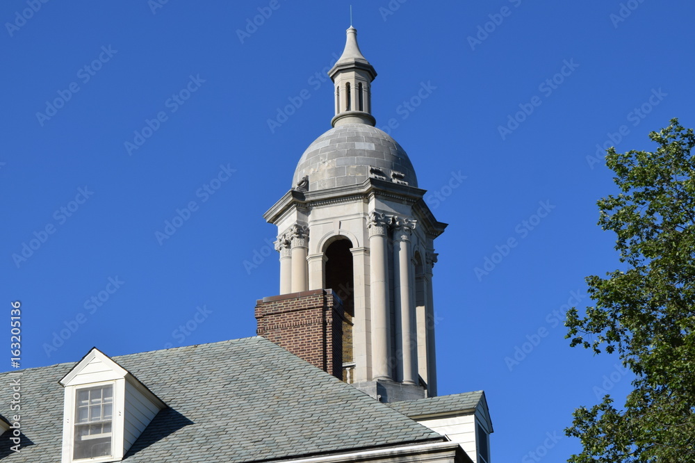 Clock & Belltower at Penn State's Old Main, student library, historic landmark