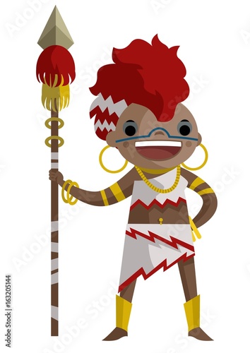 warrior african woman with spear