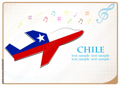 plane icon made from the flag of Chile
