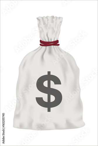 white money bag vector on white background