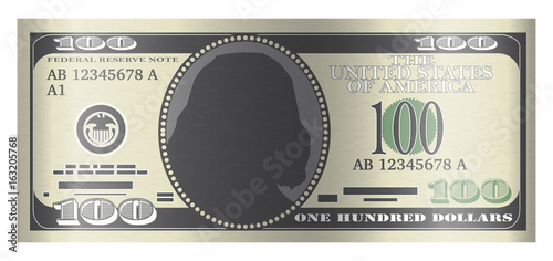 100 usd banknote vector on white background