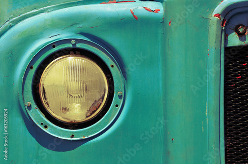 Retro Headlight of an old bus.