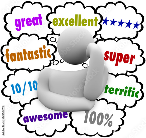 Great Reviews Satisfied Customer Thought Clouds 3d Illustration