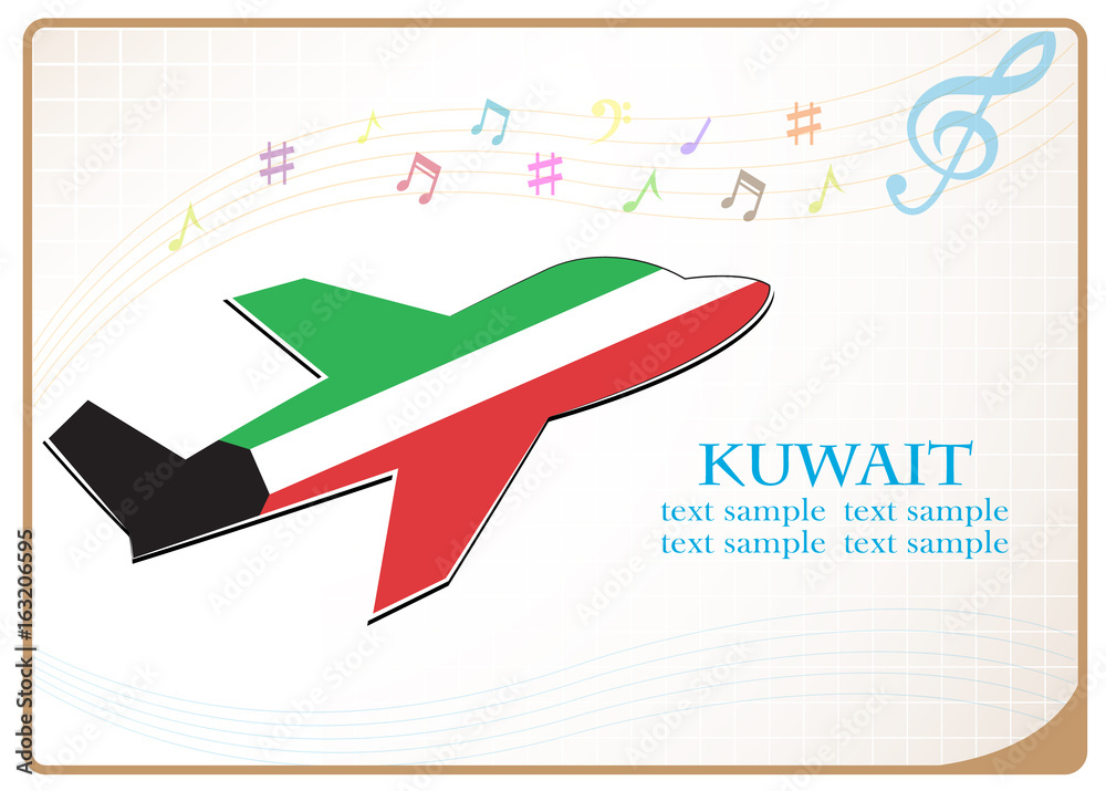 plane icon made from the flag of Kuwait