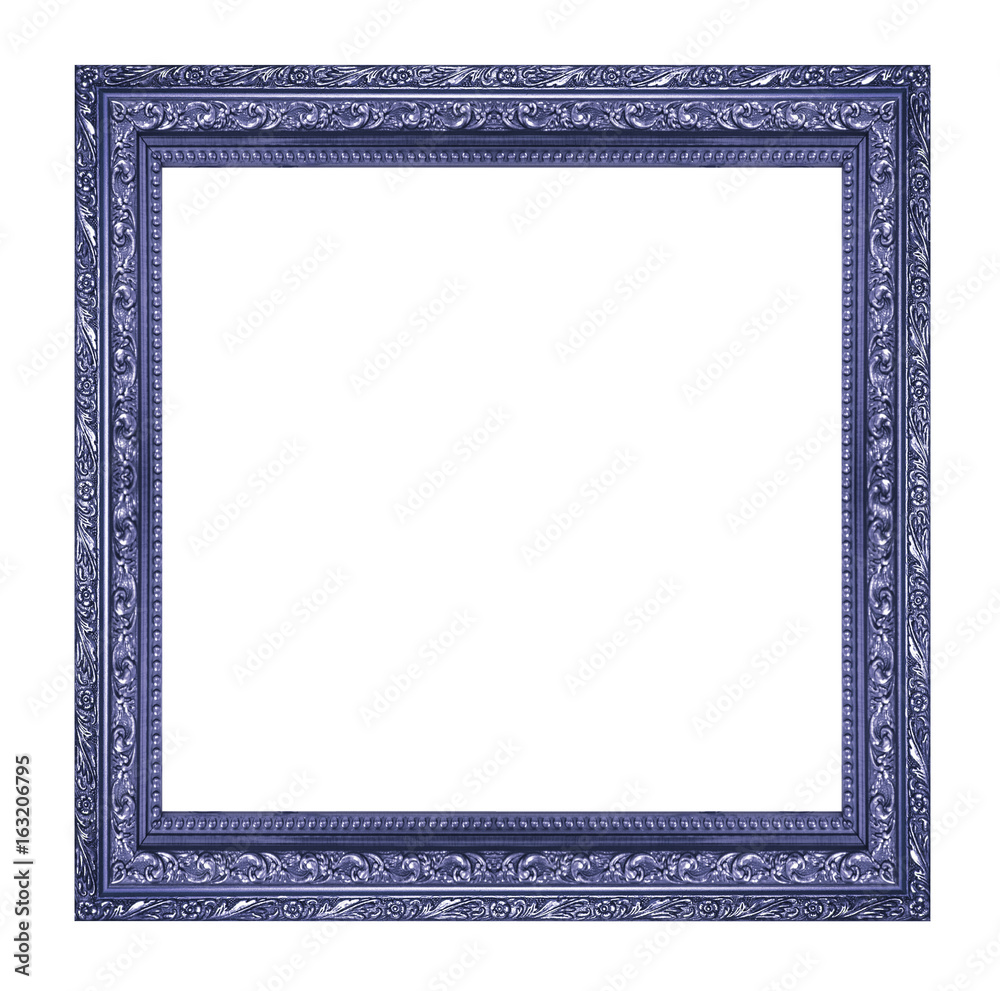 blue picture frame. Isolated on black background blue picture frame. Isolated on black background