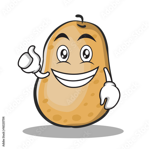 Optimistic potato character cartoon style