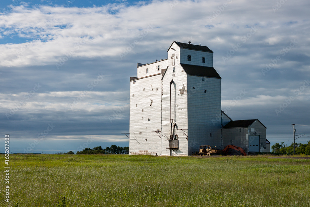 Early Morning Grain Elevator in Canadian Prairie