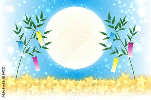 背景素材壁紙,七夕飾り,祭り,伝統,短冊,笹の葉,初夏,星屑,天の川