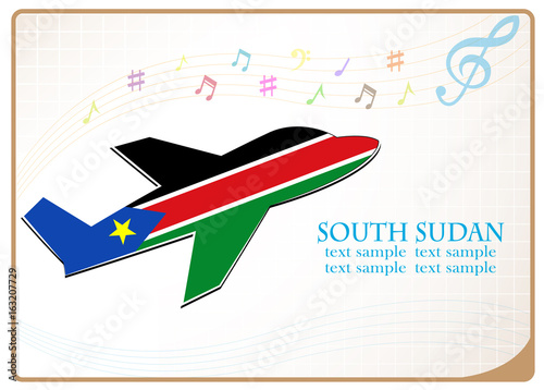 plane icon made from the flag of South Sudan
