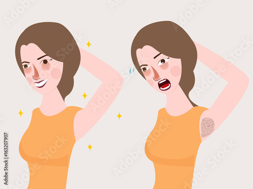 girl woman armpit smell body bad deodorant unpleasant expression