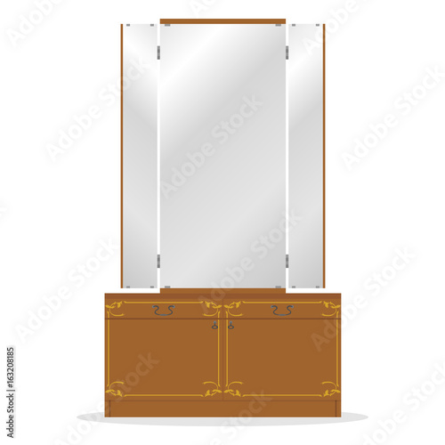 Retro dressing table, old dressing table, mirror