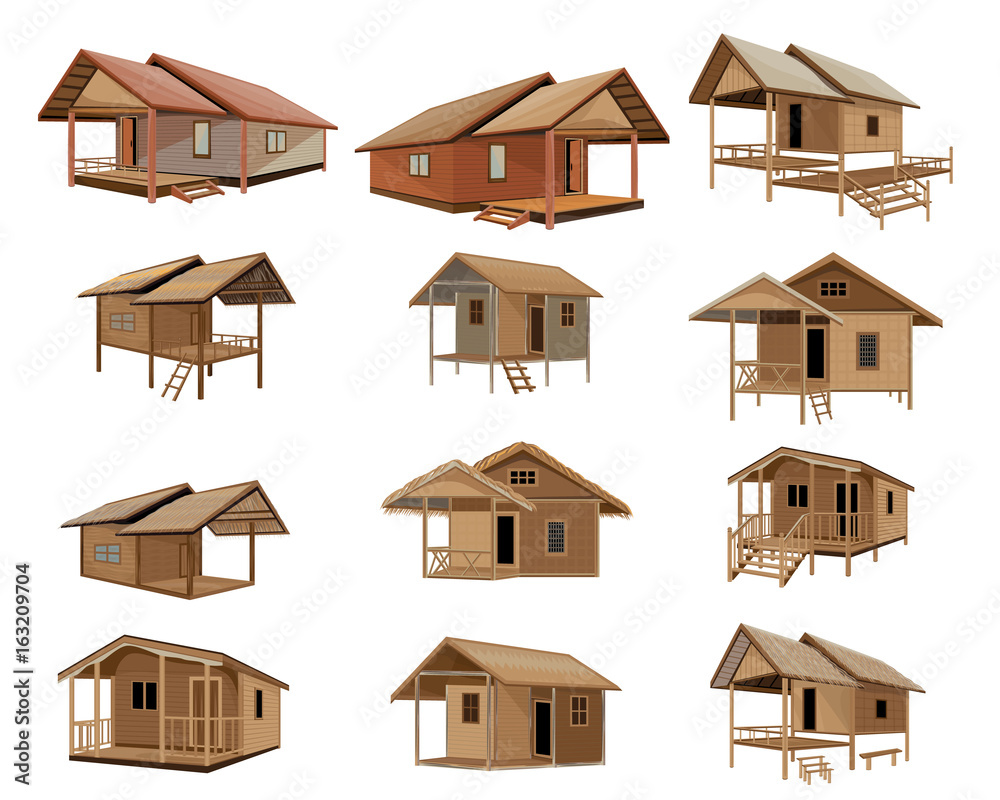 beautiful hut vector design