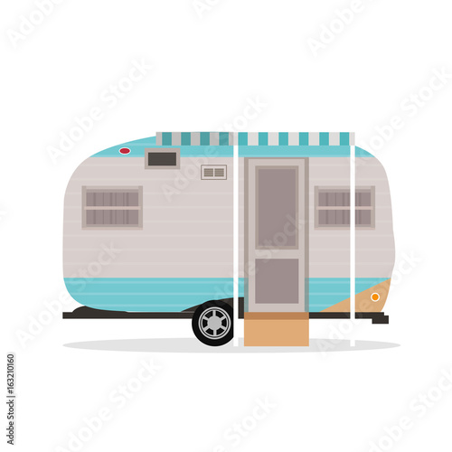 Camper van flat illustration