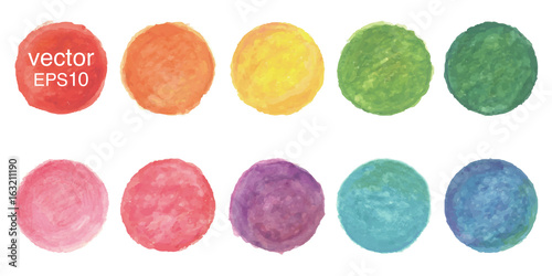 Obraz na plátně Colorful vector watercolor circles